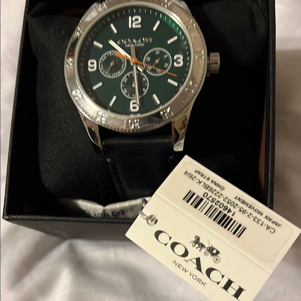 Coach Men's Black and Silver Watch